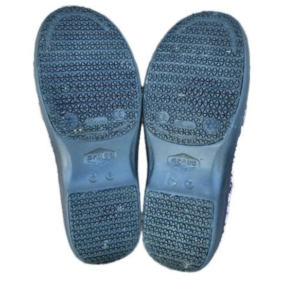 CROCS Neria Pro II Clogs Pink Paisley Flower Floral Black Dual Work Uniform 8 - Picture 6 of 8